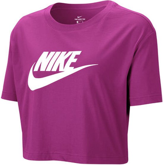 Nike Sportswear Tee Essentialential Crp Icn Ftra Dames T-Shirt - Maat L