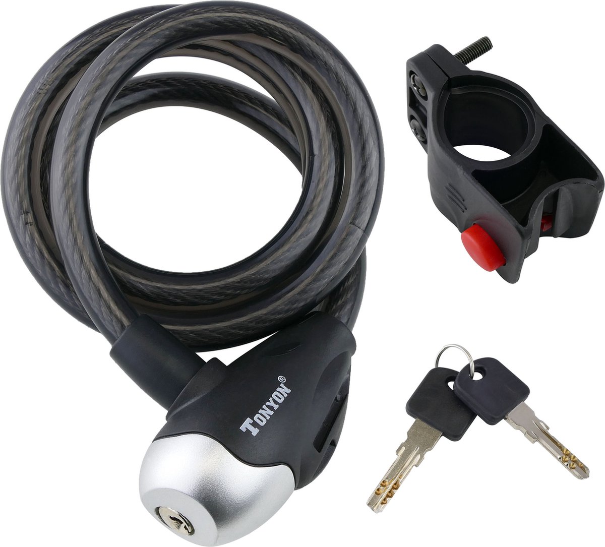 PrimeMatik - Stalen antidiefstal kabel en fietsslot 12x1200mm sleutel