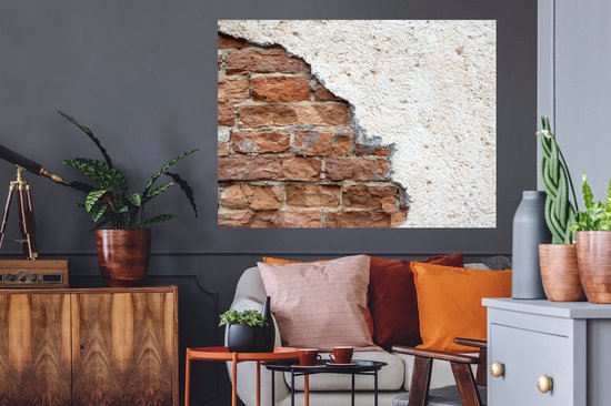 Stickers muraux - Film autocollant - Brique - Plâtre - Mur - 120x90 cm - Film adhésif - Stickers muraux chambre enfant - Papier peint autocollant - Papier peint autocollant - Film autocollant