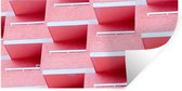 Muurstickers - Sticker Folie - Roze - Balkon - Zomer - Architectuur - 120x60 cm - Plakfolie - Muurstickers Kinderkamer - Zelfklevend Behang - Zelfklevend behangpapier - Stickerfolie