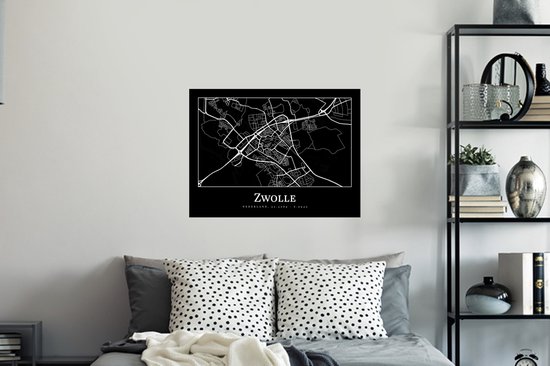 Stickers muraux - Plan de la ville - Carte - Zwolle - Carte - 80x60 cm - Feuille adhésive