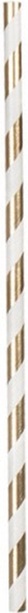 rietjes 20 cm papier goud/wit 20 stuks