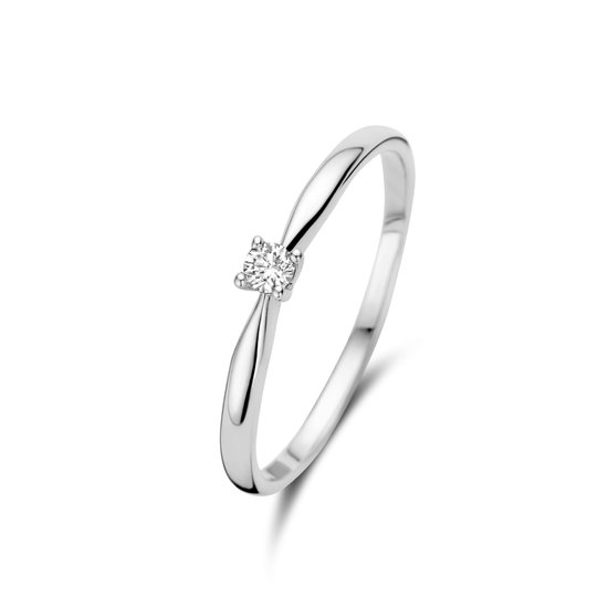 Isabel Bernard De la Paix Céline 14 karaat witgouden ring | diamant 0.05 ct | - Witgoudkleurig