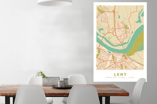 Affiche Carte - Carême - Vintage - Plan de Ville - Carte - 80x120 cm