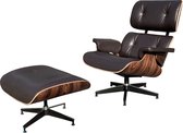 Lounge Chair XL + Hocker - Marron Moka - Fauteuil - Palissandre - Set