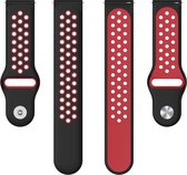 Siliconen bandje - geschikt voor Huawei Watch GT / GT Runner / GT2 46 mm / GT 2E / GT 3 46 mm / GT 3 Pro 46 mm / GT 4 46 mm / Watch 3 / Watch 3 Pro / Watch 4 / Watch 4 Pro - zwart-rood
