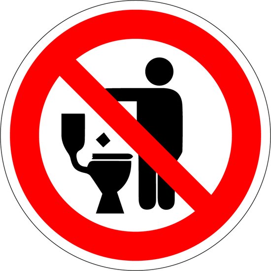 Panneau Ne pas jeter de déchets dans les toilettes plastique 150 mm bol