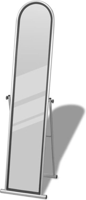 vidaXL Staande spiegel Vrijstaande rechthoekige spiegel volledige lengte (zwart)