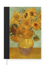 Notitieboek - Schrijfboek - Zonnebloemen - Vincent van Gogh - Notitieboekje klein - A5 formaat - Schrijfblok