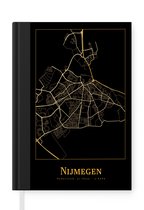 Notitieboek - Schrijfboek - Kaart - Nijmegen - Luxe - Goud - Zwart - Notitieboekje klein - A5 formaat - Schrijfblok