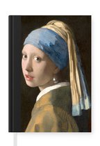 Notitieboek - Schrijfboek - Meisje met de Parel - Schilderij van Johannes Vermeer - Notitieboekje klein - A5 formaat - Schrijfblok