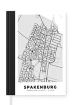 Notitieboek - Schrijfboek - Stadskaart - Spakenburg - Grijs - Wit - Notitieboekje klein - A5 formaat - Schrijfblok - Plattegrond