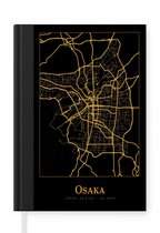 Notitieboek - Schrijfboek - Kaart - Osaka - Japan - Goud - Zwart - Notitieboekje klein - A5 formaat - Schrijfblok