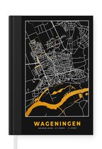 Carnet - Carnet - Carte - Wageningen - Or - Zwart - Carnet - Format A5 - Bloc-notes - Plan de la ville
