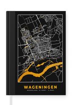 Notitieboek - Schrijfboek - Plattegrond - Wageningen - Goud - Zwart - Notitieboekje klein - A5 formaat - Schrijfblok - Stadskaart