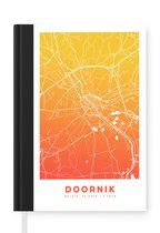 Notitieboek - Schrijfboek - Stadskaart - Doornik - Geel - Oranje - Notitieboekje klein - A5 formaat - Schrijfblok - Plattegrond