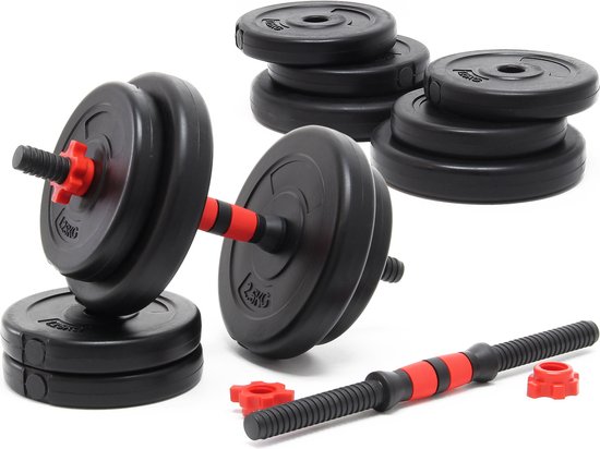 Dumbbell set met cement vulling 2 x 10 kg