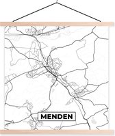 Porte-affiche avec affiche - Affiche scolaire - Menden - Plan de la ville - Carte - Carte - 120x120 cm - lattes vierges