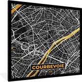 Fotolijst incl. Poster - Plattegrond – Kaart – Stadskaart – Frankrijk – Courbevoie - 40x40 cm - Posterlijst