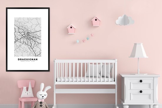 Cadre photo avec affiche - Carte - Draguignan - Plan de la ville - Carte - France - 80x120 cm - Cadre pour affiche