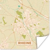 Poster Plattegrond - Kaart - Rheine - Vintage - Stadskaart - 100x100 cm XXL