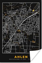 Poster Duitsland – Black and Gold – Ahlen – Stadskaart – Kaart – Plattegrond - 40x60 cm