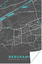 Poster Stadskaart – Plattegrond – Duitsland – Blauw – Bergkamen – Kaart - 40x60 cm