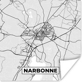 Poster Frankrijk - Plattegrond - Kaart - Narbonne - Stadskaart - 30x30 cm
