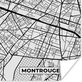Poster Frankrijk - Montrouge - Stadskaart - Plattegrond - Kaart - 100x100 cm XXL
