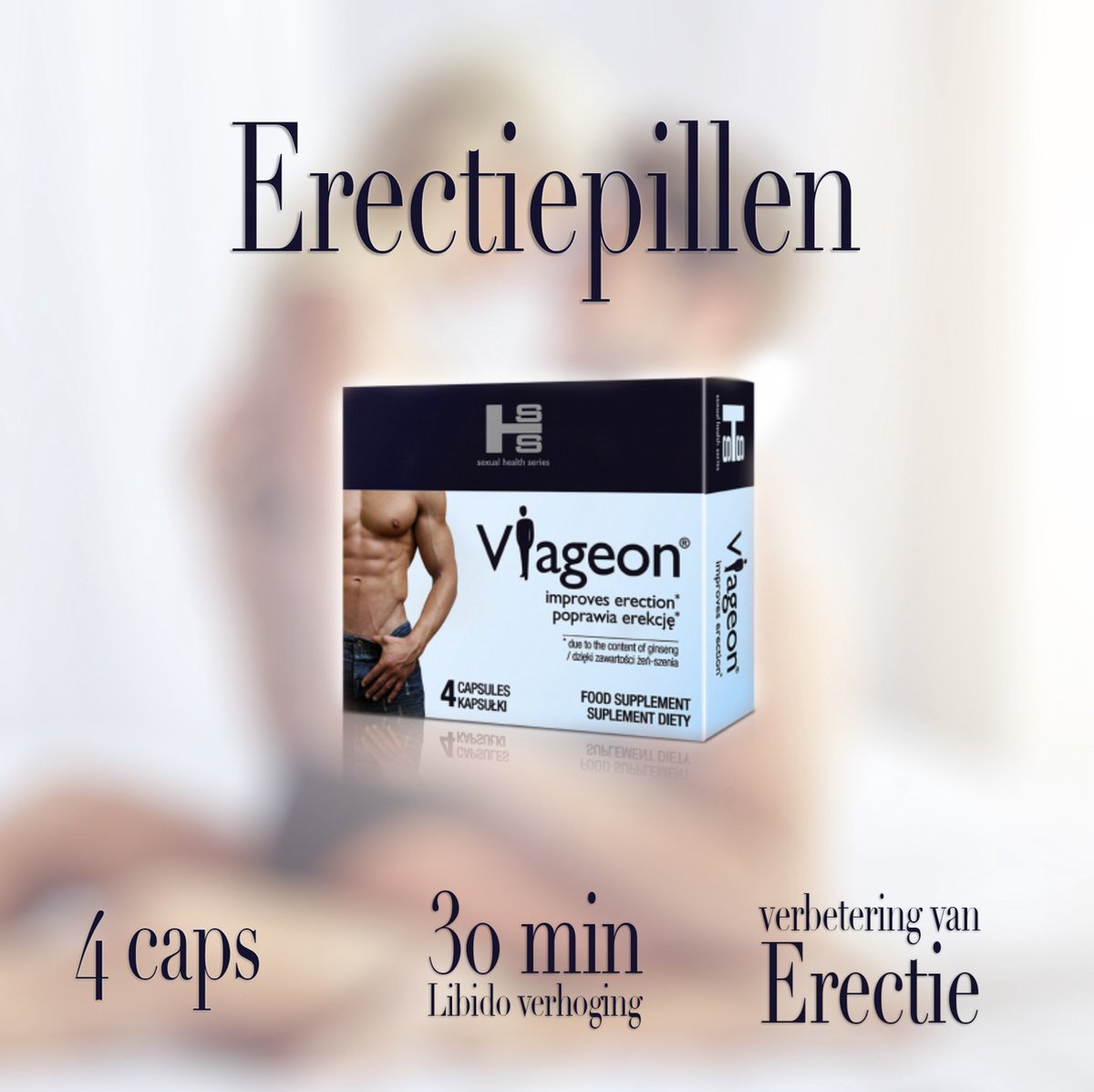 Viageon Erectiepillen Voor Mannen 4x Viagra Voor Man Krachtig Natuurlijke Bol 0335