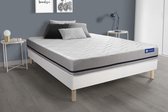 Complete boxspring met matras tweepersoons- Actisom Actiflex soft wit - Pocketveren - 120 x 200 cm