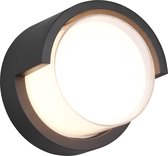 LED Tuinverlichting - Wandlamp Buitenlamp - Trion Pounto - 8W - Warm Wit 3000K - Rond - Mat Antraciet - Kunststof