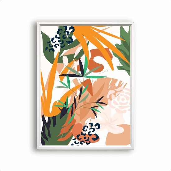 Design Poster Tropische Botanische Planten Abstract 101 - Botanische / Tropische Bladeren - Planten Poster - Muurdecoratie - 50x40cm PosterCity