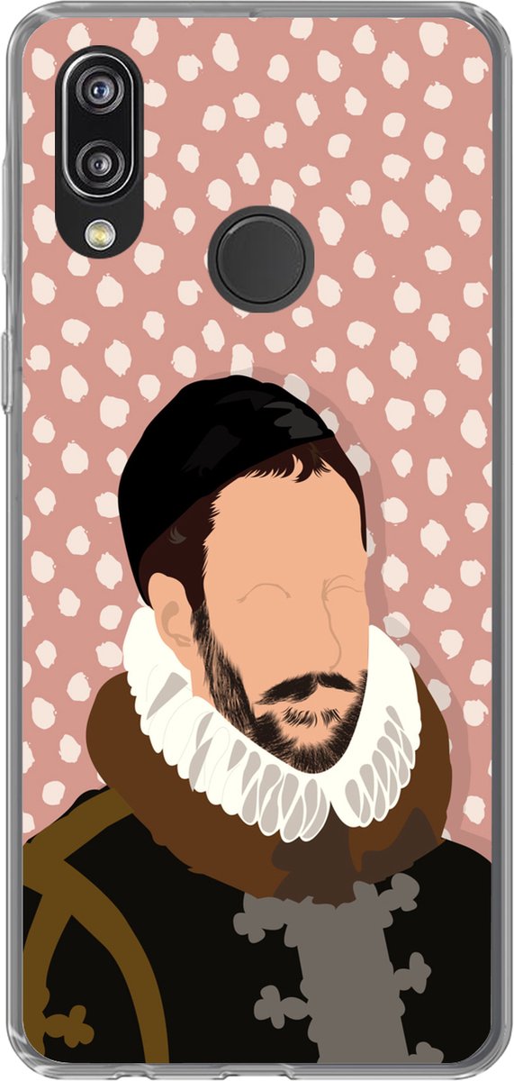 Telefoonhoesje Geschikt voor Huawei P20 Lite (2020) hoesje - Pastel - Willem van Oranje - Stippen - Oude meesters - Siliconen Telefoonhoesje Telefoonhoesje