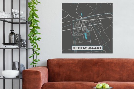 Peinture sur toile Carte de la ville - Dedemsvaart - Plan d'étage - Carte - 90x90 cm - Décoration murale