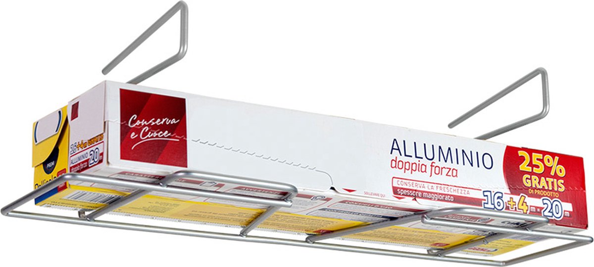 Metaltex - Huishoudfolie houder - Aluminiumfolie Houder Ophangbaar - 33 cm - Zilver