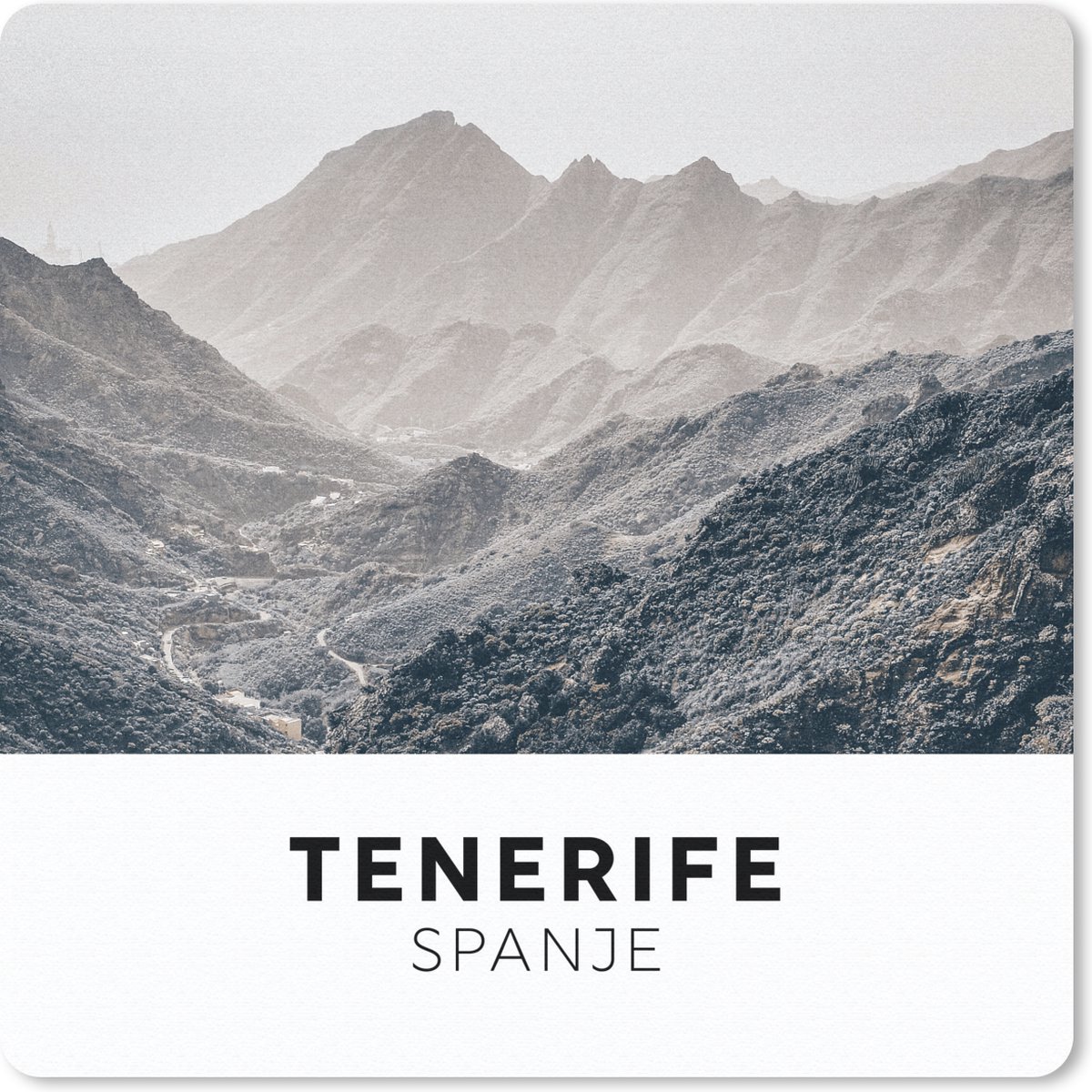 Muismat 20x20 cm - Mousepad Tenerife - Spanje - Bergen - Muismatten