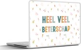 Laptop sticker - 10.1 inch - Beterschap - Spreuken - Bloem - Pastel - 25x18cm - Laptopstickers - Laptop skin - Cover