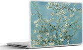 Laptop sticker - 10.1 inch - Van Gogh - Amandelbloesem - Oude meesters - Kunst - Vintage - 25x18cm - Laptopstickers - Laptop skin - Cover