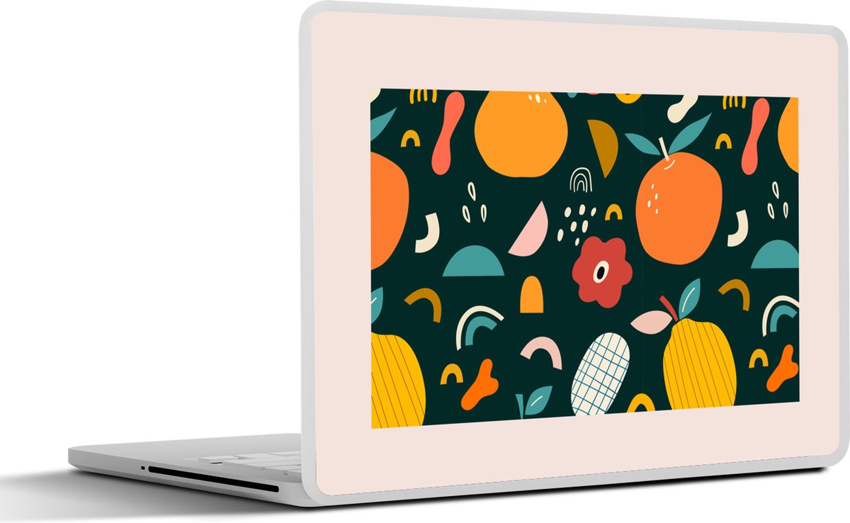 Laptop sticker - 11.6 inch - Fruit - Eten - Pastel - Bloem - Blauw - 30x21cm - Laptopstickers - Laptop skin - Cover