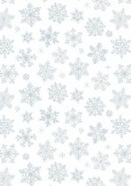 Kerstpapier Sneeuw Kristallen Blauw K691661-11 - Toonbankrol breedte 60cm - 200m lang