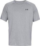 Under Armour UA Tech 2.0 SS Tee-GRY Heren Sportshirt - Steel Light Heather - Zwart