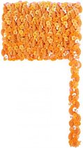 Paillettenband breed elastisch oranje