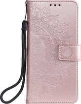 Shop4 - Samsung Galaxy A51 Hoesje - Wallet Case Mandala Patroon Rosé Goud