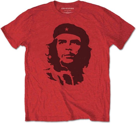 Che Guevara - Black On Red Heren T-shirt - M - Rood