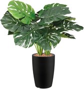 HTT - Kunstplant Monstera in Genesis rond antraciet H90 cm