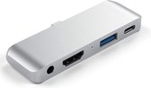 MMOBIEL 4 in 1 USB Type C Hub voor Macbook Pro - Air (2016 tot 2019) - Dual Type C Adapter met Thunderbolt 3 - Aluminium GRIJS