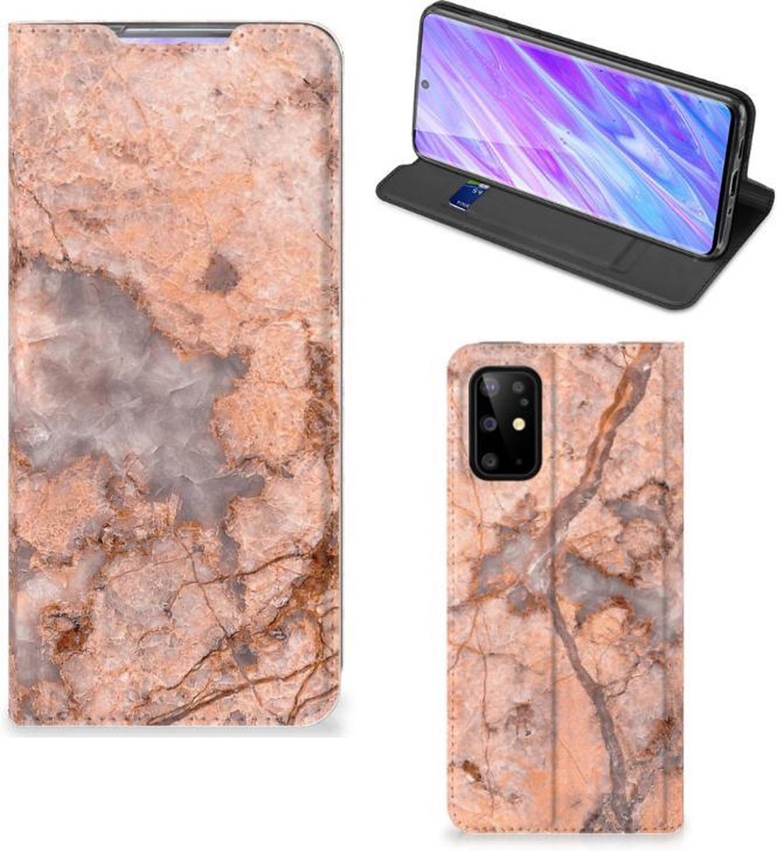 Samsung Galaxy S20 Plus Standcase Marmer Oranje
