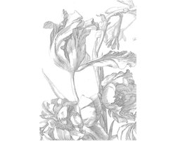 KEK Amsterdam Engraved Flowers| fotobehang van | WP-327| 4 baans behang