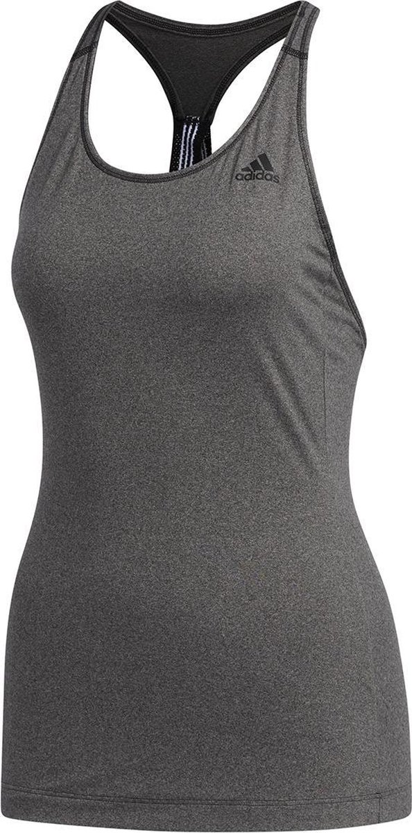 adidas - 3 Stripe Tank - Grijze Sporttop - S - Grijs op Prijzenvolger.com